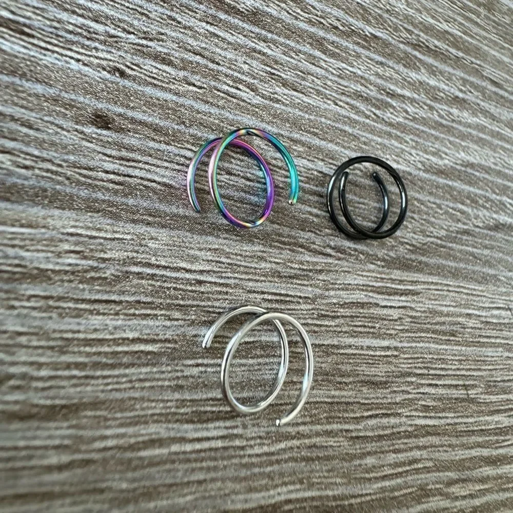Double hoop nose ring N780